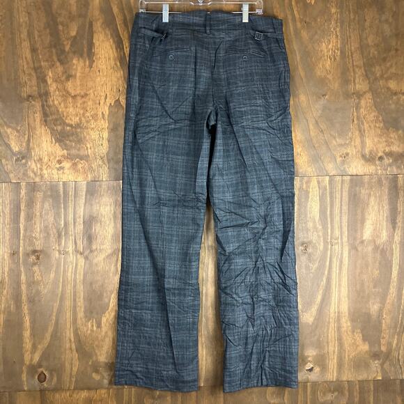 Banana Republic Womans Pants Charcoal Plaid Martin Fit Wool Blend Stretch 10 - Picture 10 of 12